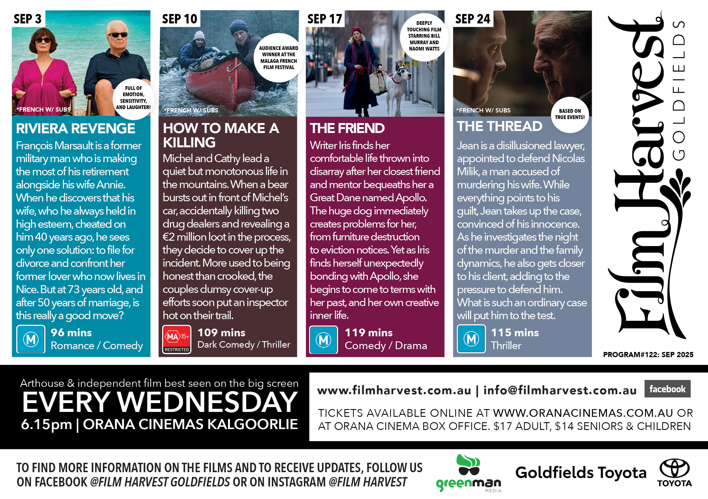 Film Harvest August 2025 - Goldfields